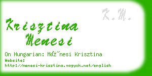 krisztina menesi business card